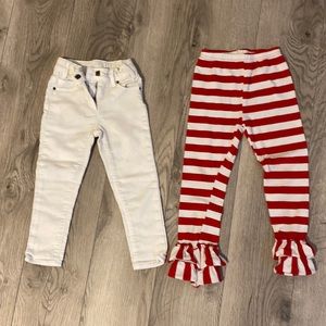 skinny jeans toddler and christmas leggins bundle